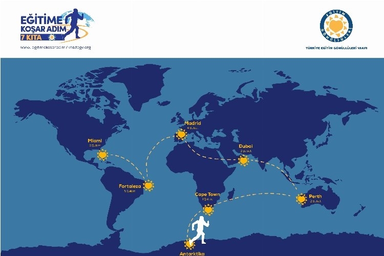 Türkiye Eğitim Gönüllüleri Vakfı 7 günde 7 kıtada 7 maraton koşacak.