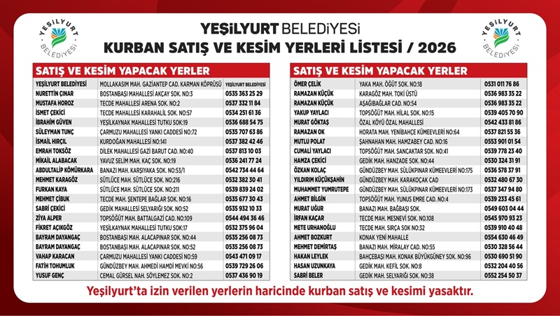Yeşilyurt Belediyesi’nden Kurban Bayramı Öncesi Yoğun Hazırlık!